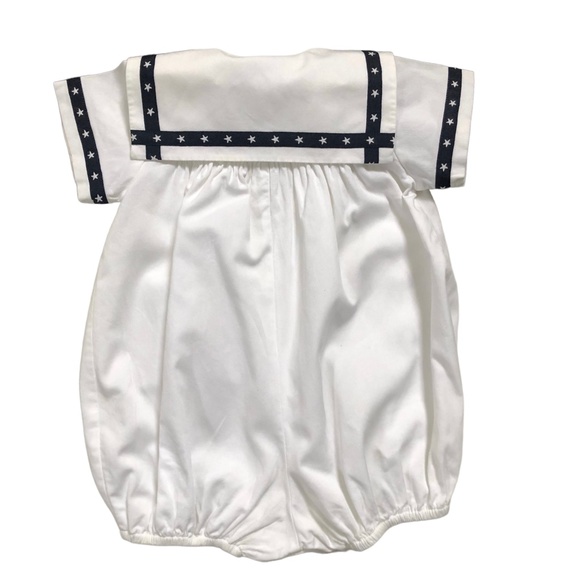 Frances Johnston for Simi White Nautical Bubble Romper Boys 9 M - Picture 3 of 4